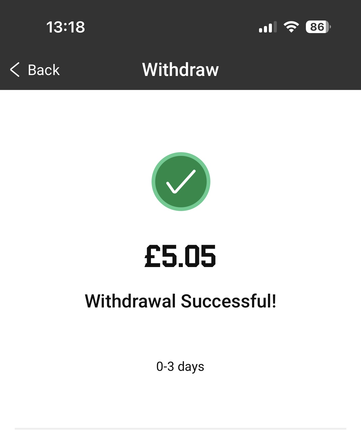 instant bank transfer withdrawal test request at unibet