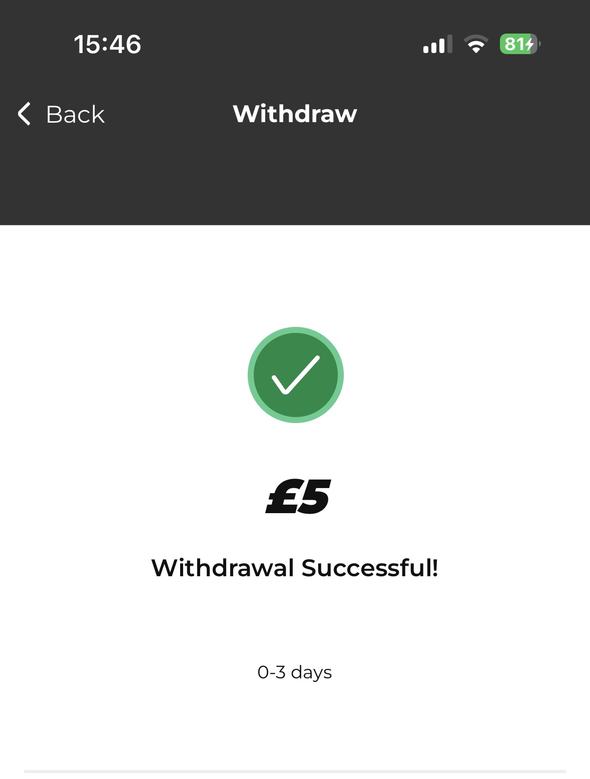 instant bank transfer withdrawal test request at 32red