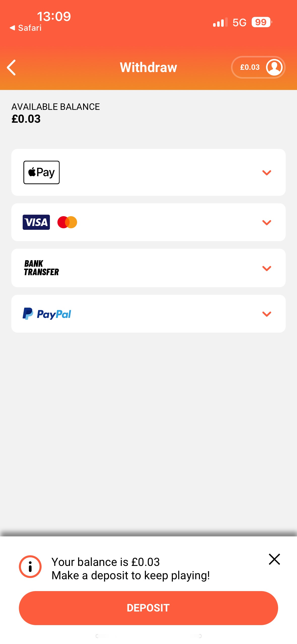 instant bank transfer test withdrawal request at leovegas