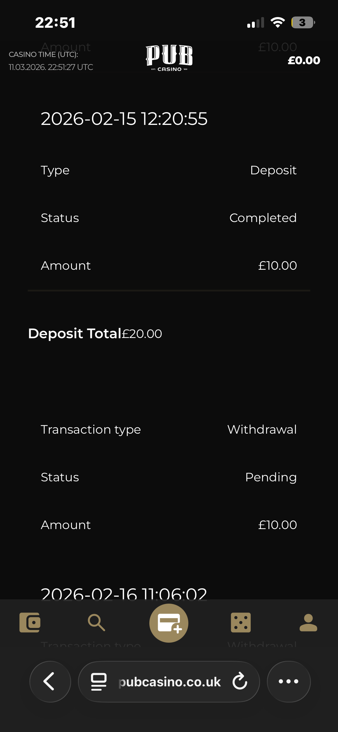 PubCasino Withdrawal 1