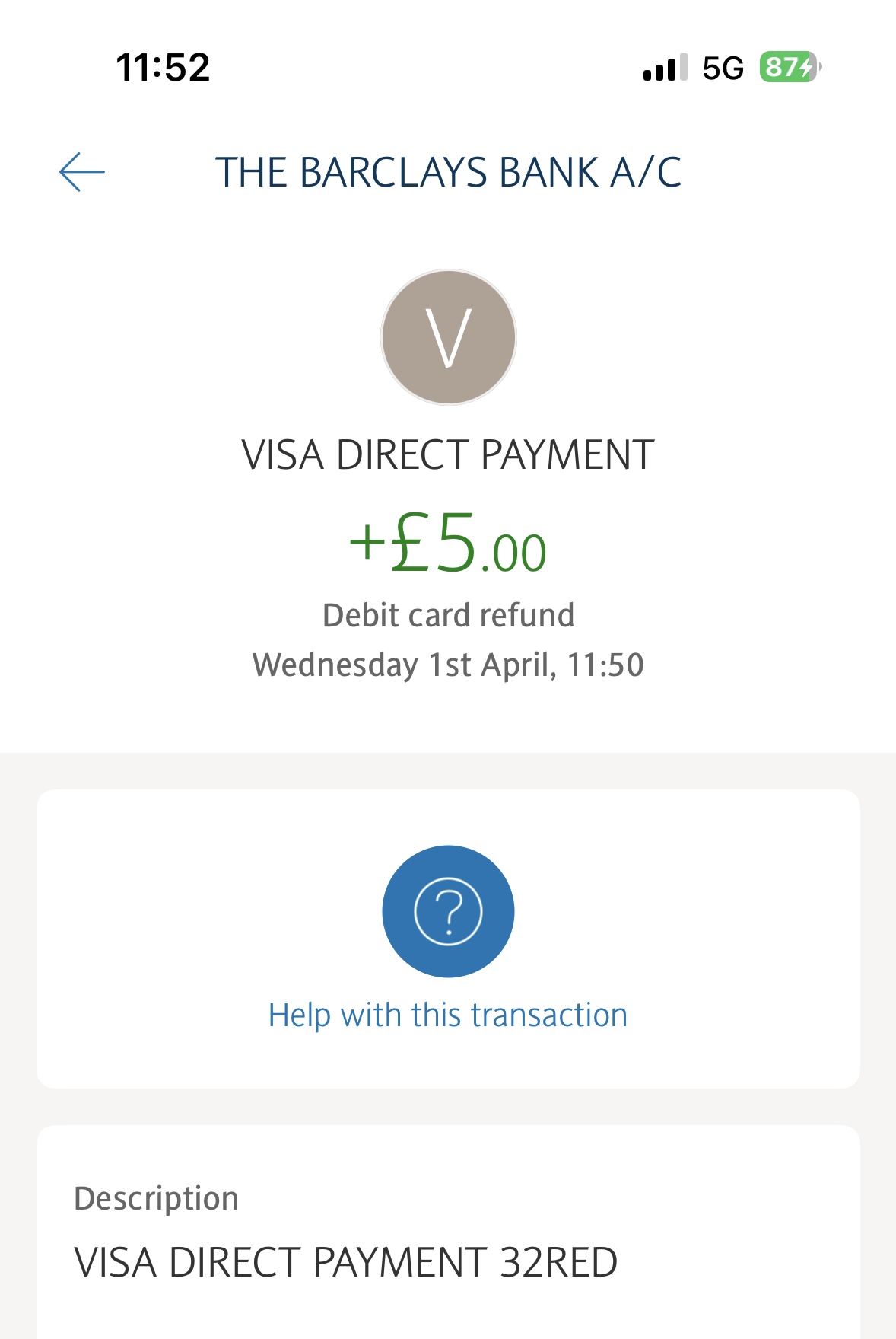 32red withdrawal test completed with apple pay