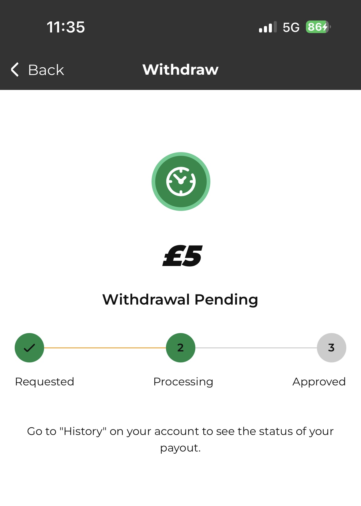 32red withdrawal test request with apple pay