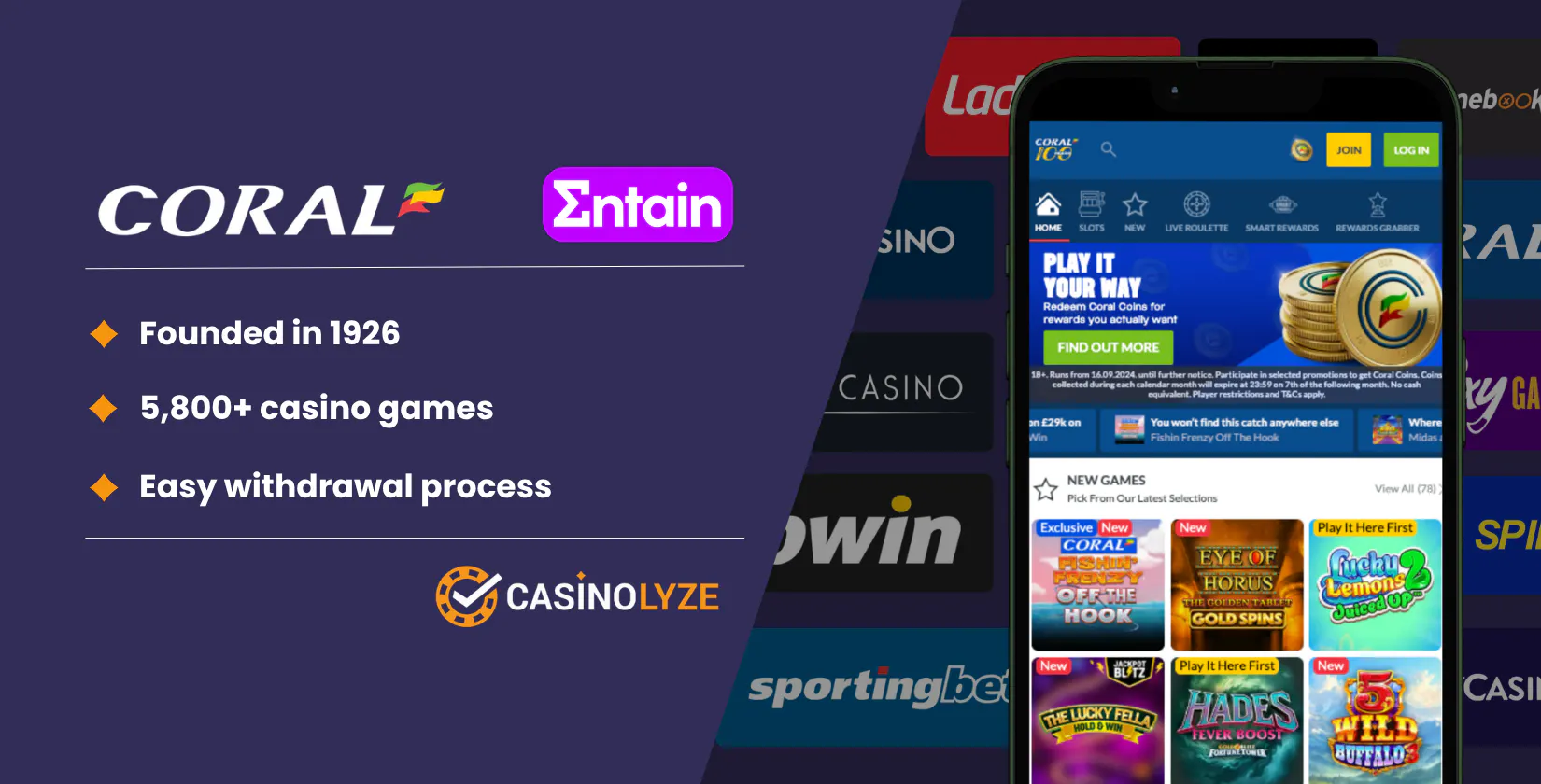 entain casinos: coral