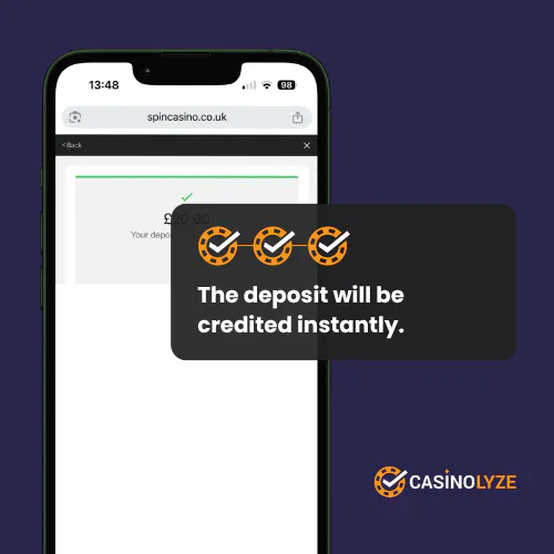 spin casino deposit process step 3