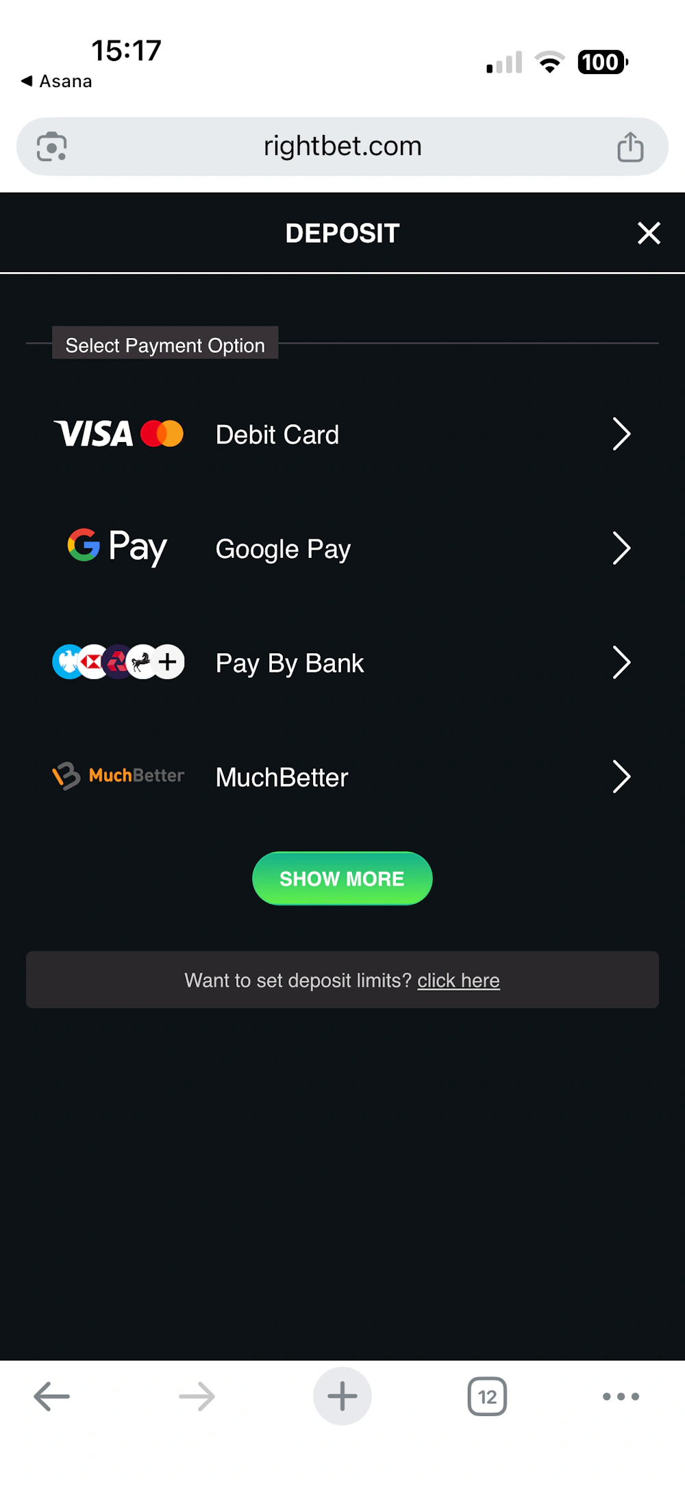 rightbet-deposit-methods
