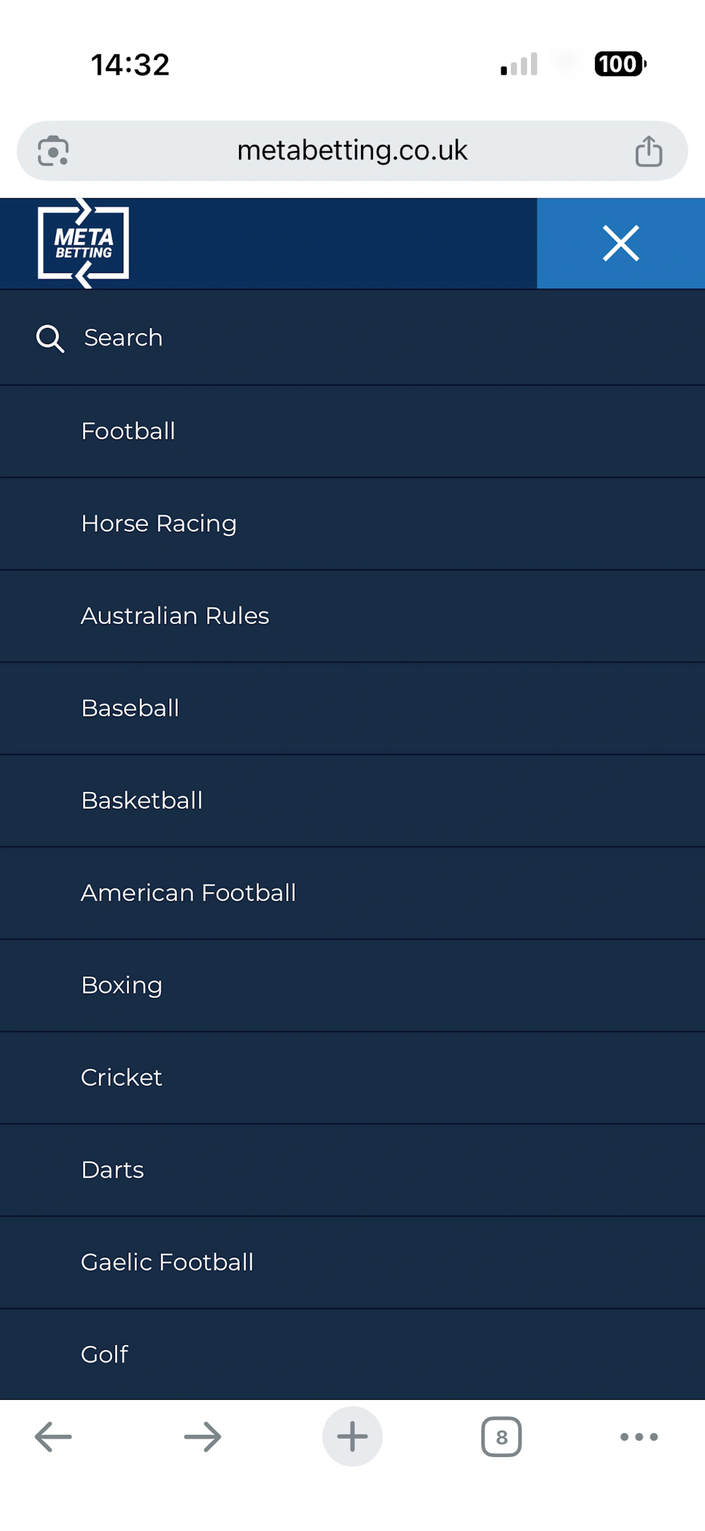 metabetting-menu