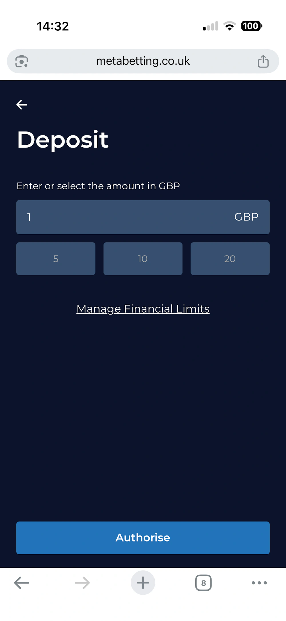 metabetting-deposit-amount