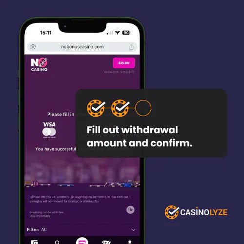 no bonus casino withdrawal process: step 2