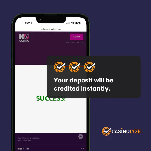 no bonus casino deposit process: step 3
