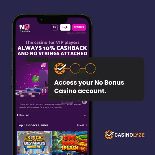 no bonus casino deposit process: step 1
