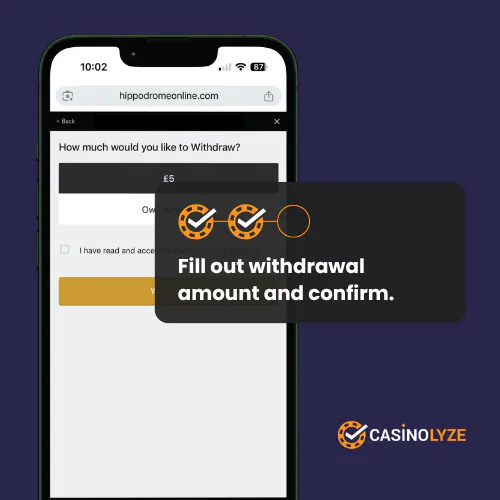 hippodrome online casino withdrawal process step 2