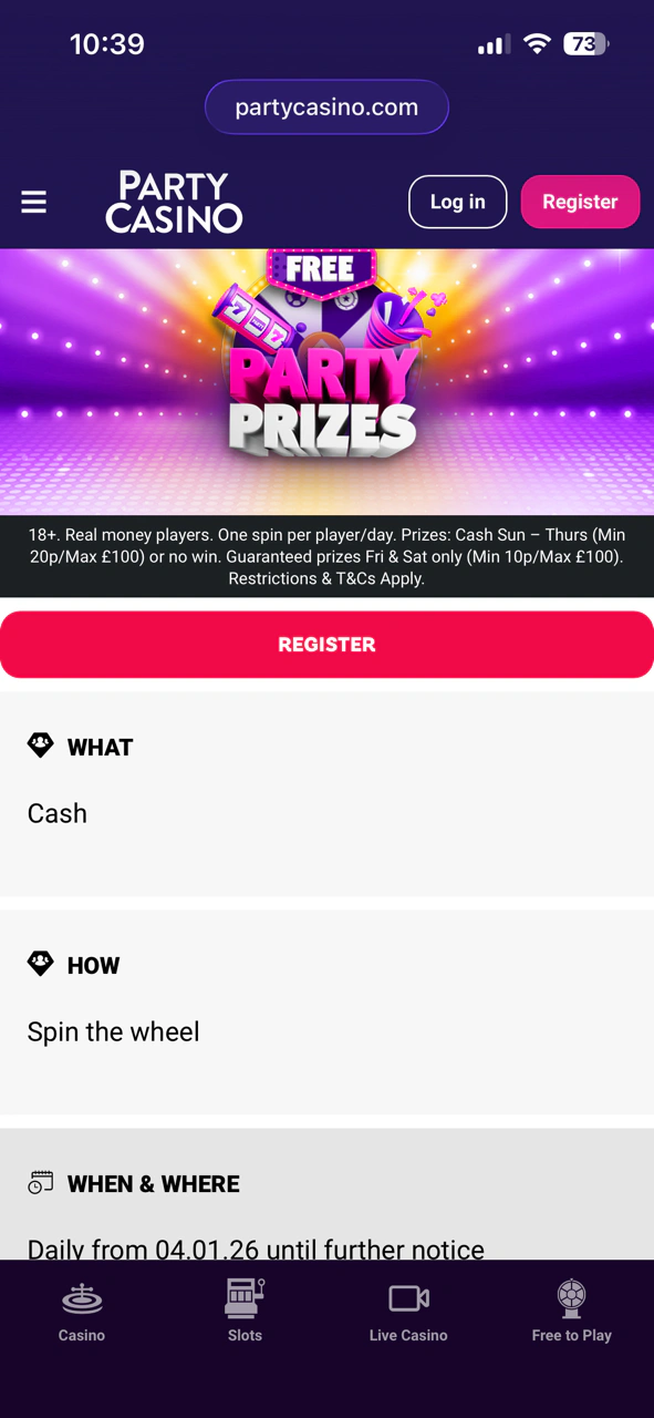 Party Casino - Party Prizes