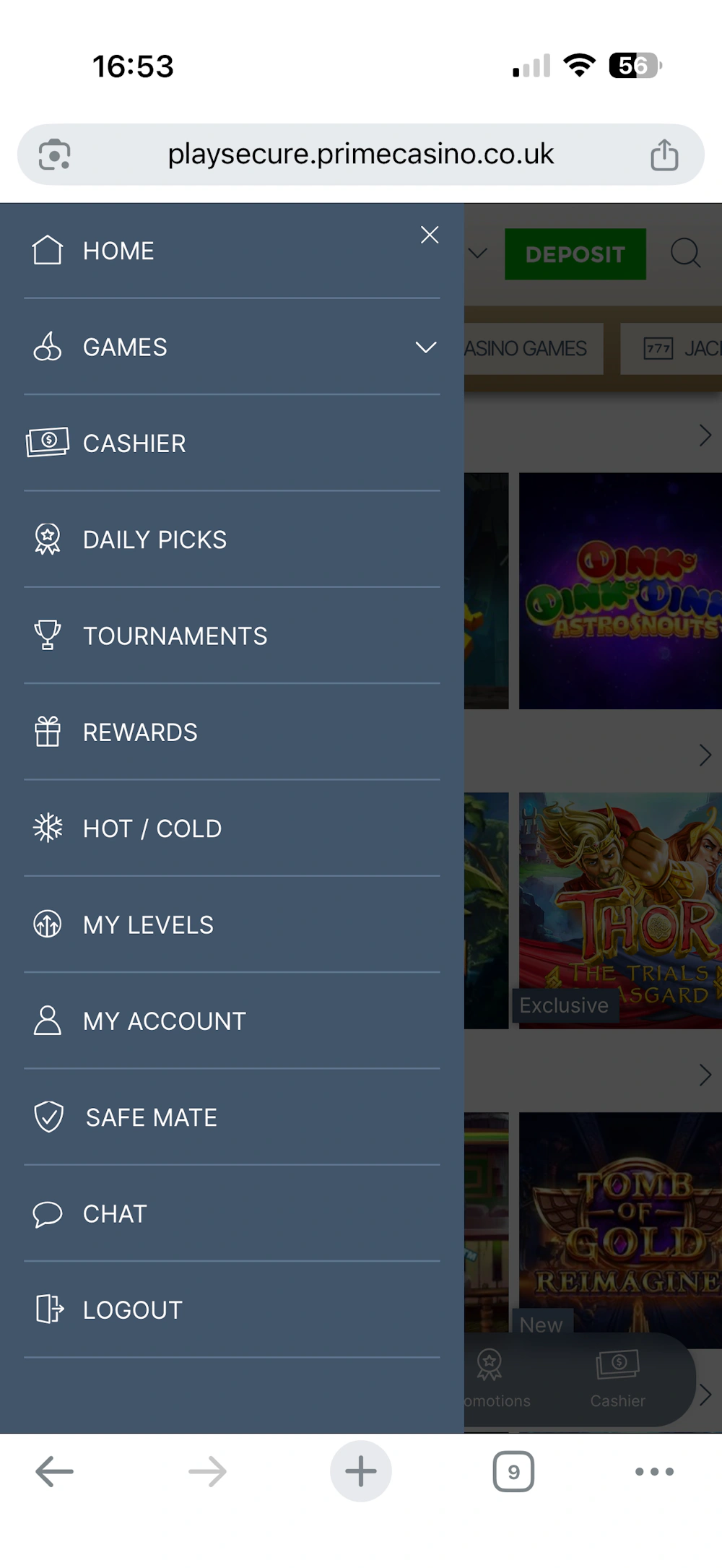 prime-casino-menu