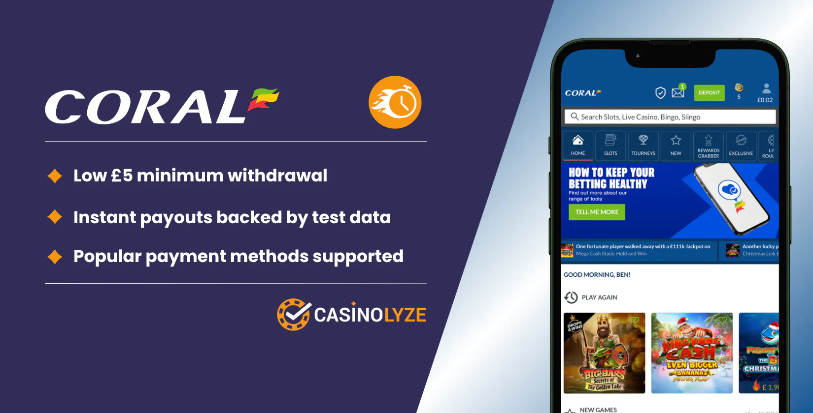 coral fast withdrawal casino