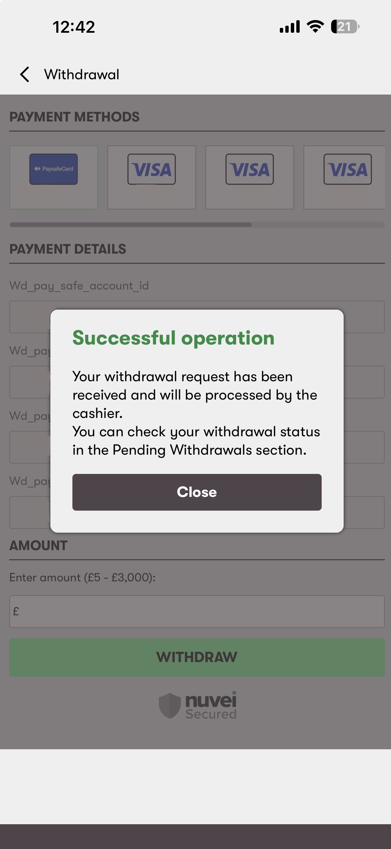 10 Bet PaysafeCard Request