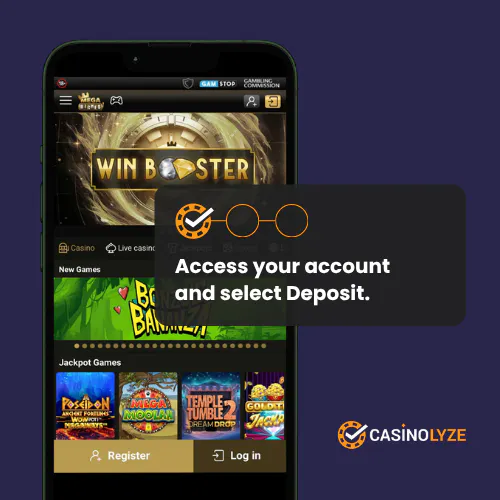 mega riches deposit process step 1