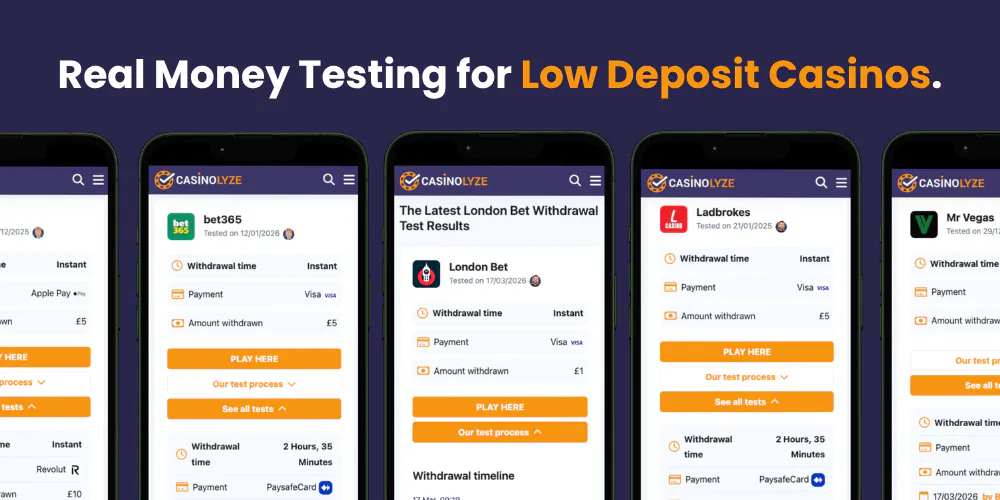 withdrawal tests at low deposit casinos