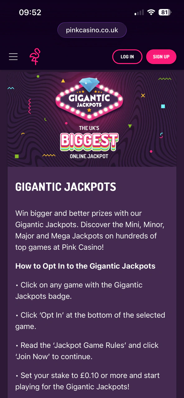 Pink Casino Promo