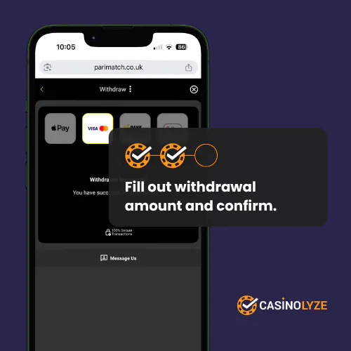 parimatch withdrawal process step 2
