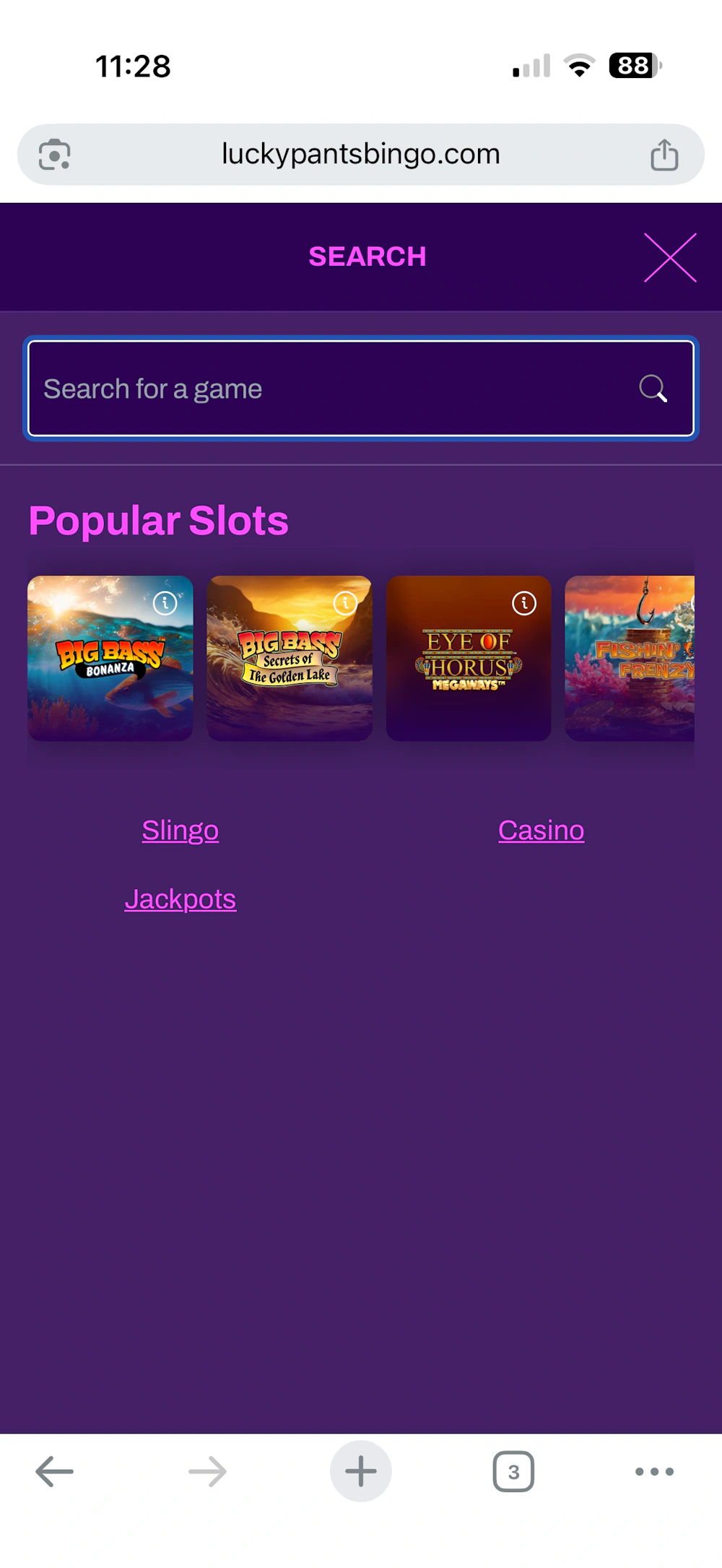 luckypantsbingo-search