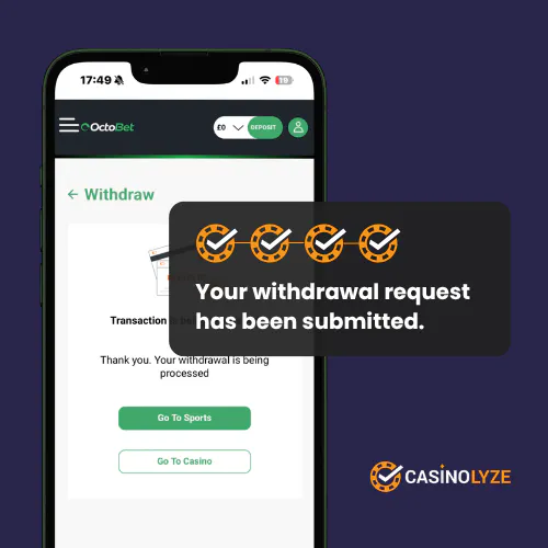 Octobet withdrawal request processing successfully