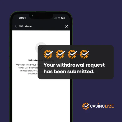 PricedUp withdrawal marked as pending for processing