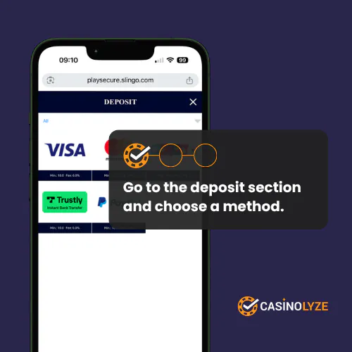 slingo deposit process step 1