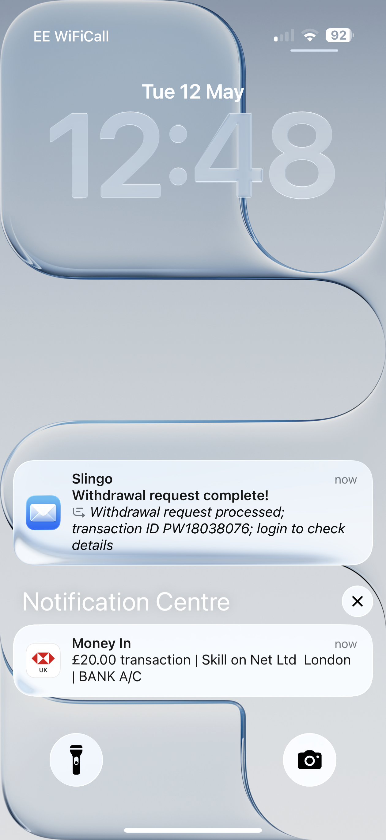 Visa withdrawal arrival at Slingo