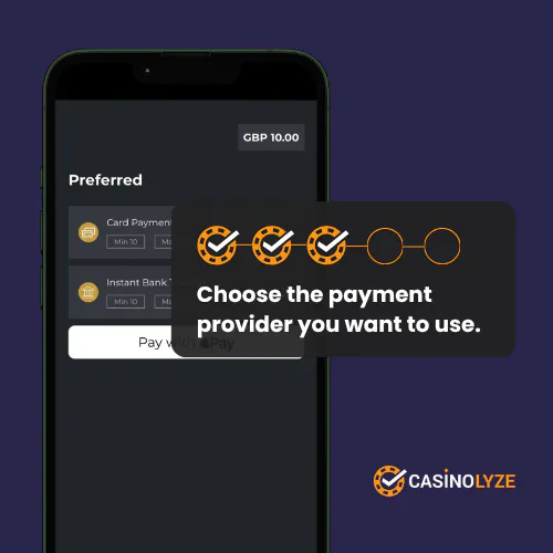 Selecting a payment method for deposit at Swifty Sports Casino