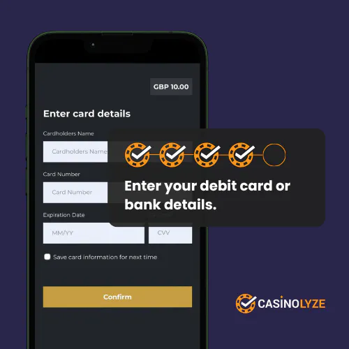 Entering payment details at Swifty Sports Casino