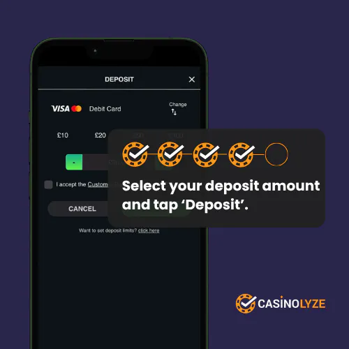 Setting a deposit amount at RightBet