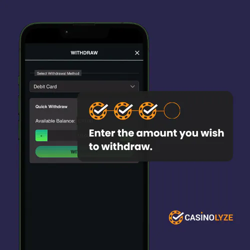 Entering the withdrawal amount at RightBet