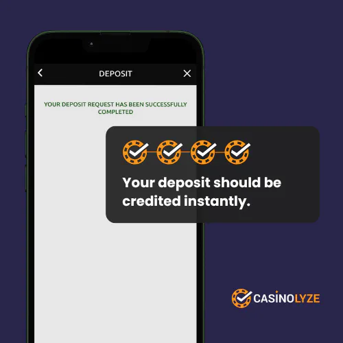 Successful deposit at Megaways Casino