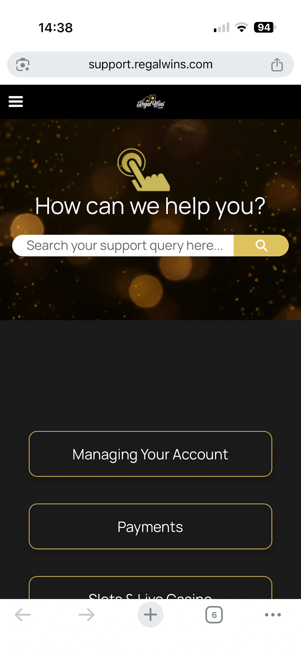 regal-wins-support