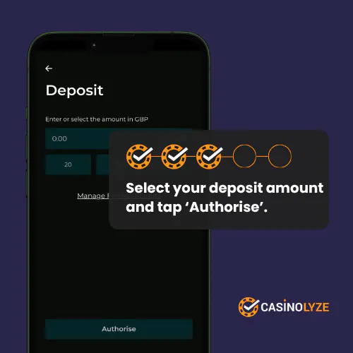 Selecting your deposit amount at Tigerbet