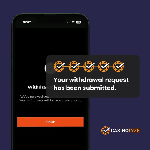 Withdrawal request confirmation at Tigerbet