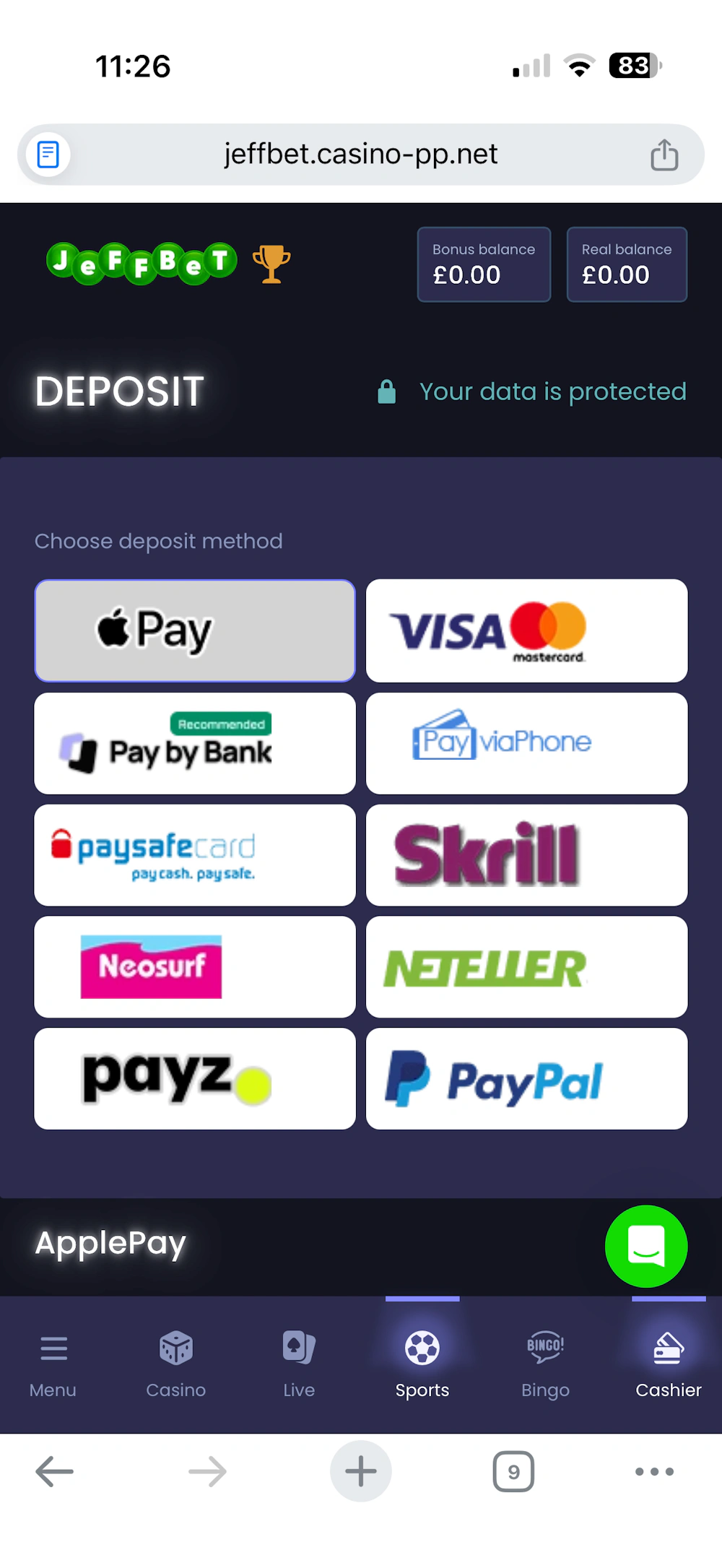 jeffbet-payment