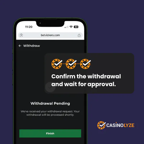 Waiting for withdrawal request approval at Vickers Bet