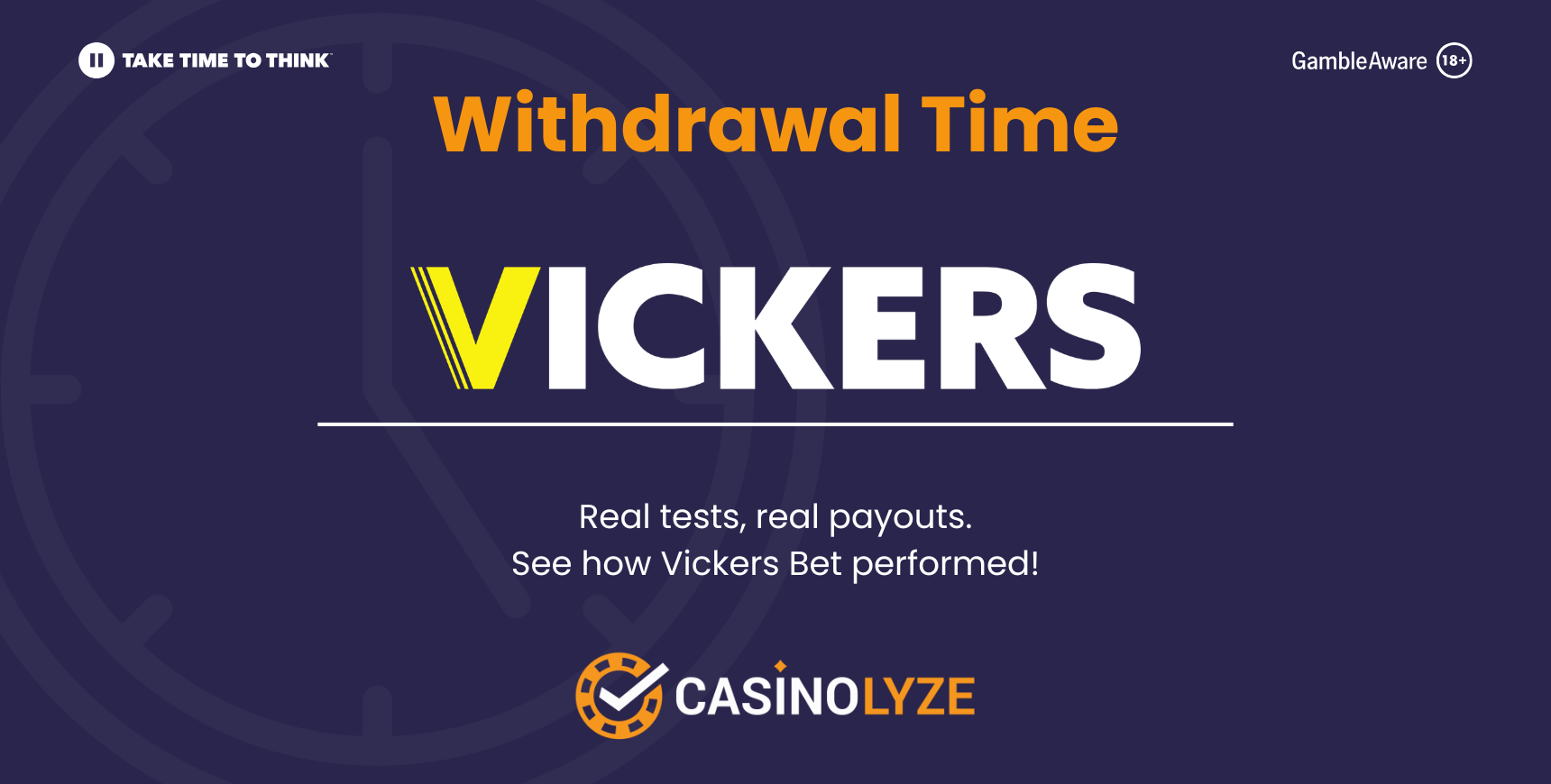 Vickers Bet withdrawal times tested by Casinolyze