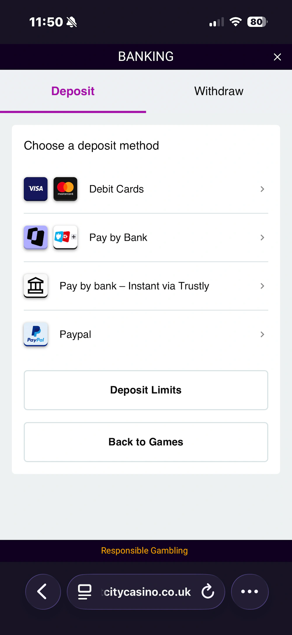 jackpotcity payment methods june 2026