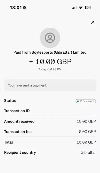 Neteller withdrawal test arrival time at Boylesports