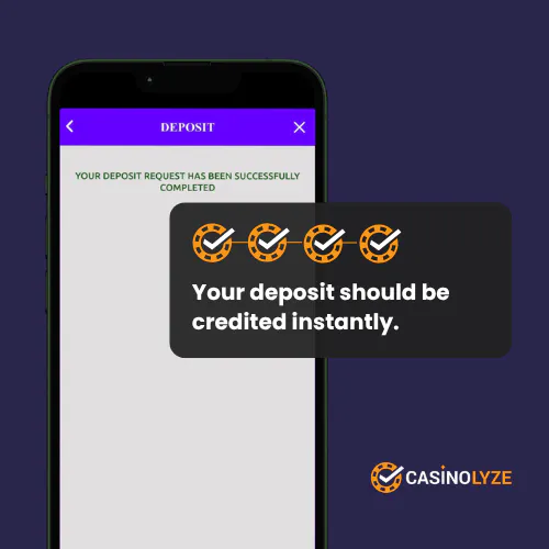 Successful Luna Casino deposit message