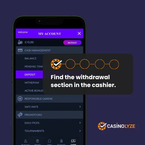 Starting the Luna Casino withdrawal process