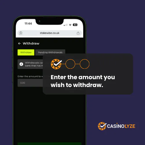 Entering the withdrawal amount at Stakewise