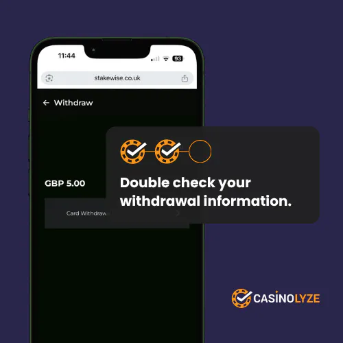 Confirming the withdrawal information at Stakewise