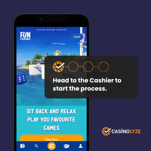 Finding the Fun Casino's deposit section
