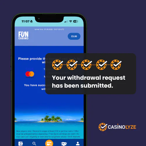 Fun Casino withdrawal request processing