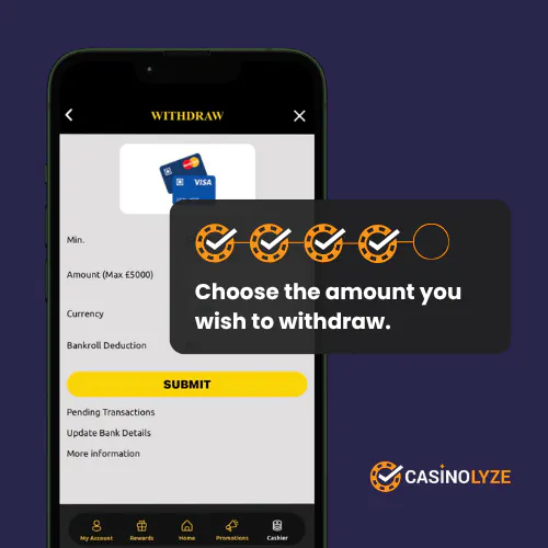 Choosing the withdrawal amount at EuroKing
