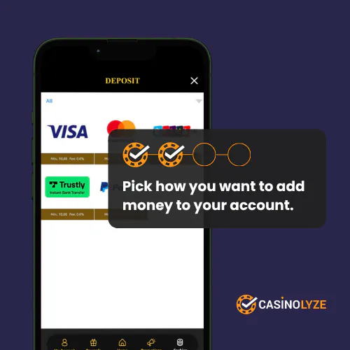 EuroKing deposit methods list