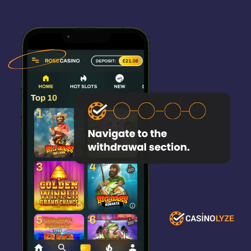 Starting the Rose Casino withdrawal process